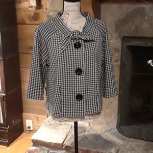Nine West houndstooth knit jacket